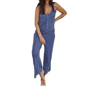 Hatch maternity 24/7 nursing jumpsuit blue 0 xs